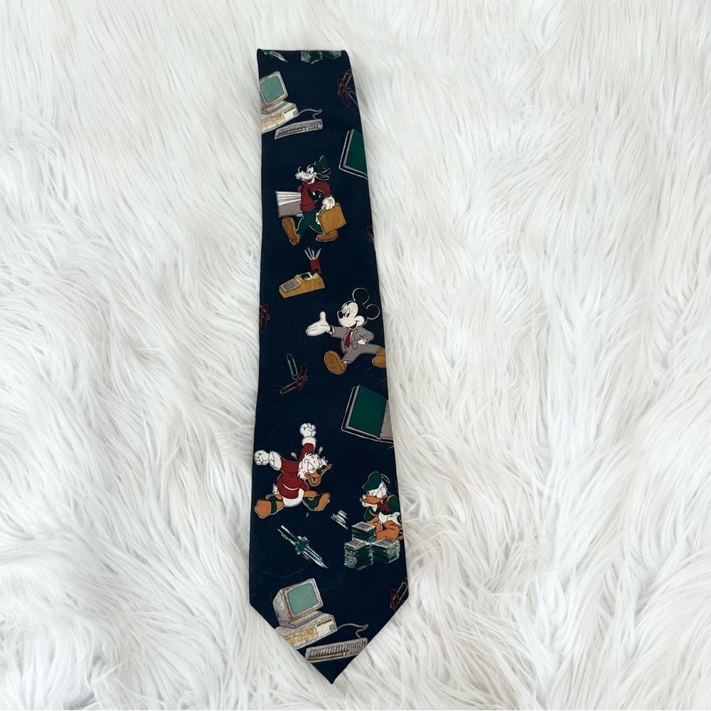 Disney Mickey And Friends Go To Work Navy Blue Tie